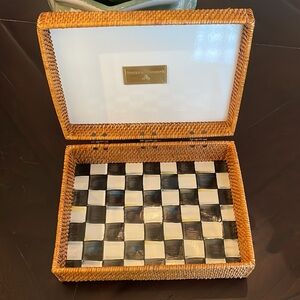 MacKenzie-Childs Black and White basket box, 9 x 12”